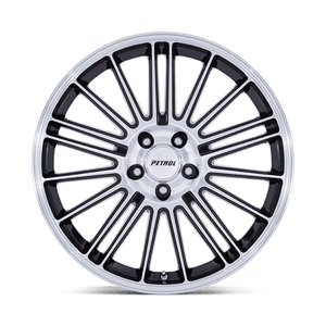17X8 Petrol PE001 P1D GLOSS BLACK W/ MACHINED FACE 5X110