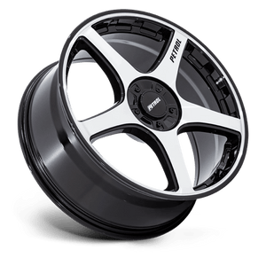 18X8 Petrol PE003 P2E GLOSS BLACK W/ MACHINED FACE 5X112/5X120