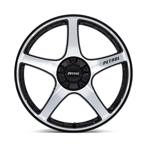 19X8 Petrol PE003 P2E GLOSS BLACK W/ MACHINED FACE 5X110/5X115