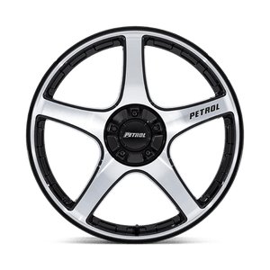 19X8 Petrol PE003 P2E GLOSS BLACK W/ MACHINED FACE 5X110/5X115
