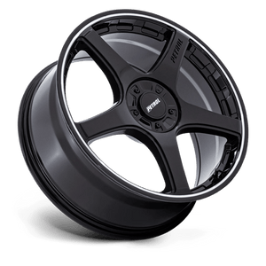 19X8 Petrol PE003 P2E GLOSS BLACK W/ MACHINED LIP 5X108/5X114.3
