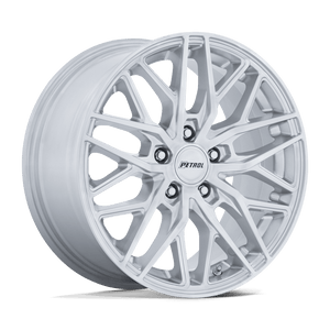 17X8 Petrol PE004 P3E MACHINED BRUSHED GLOSS SILVER 5X100