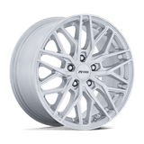 20X8.5 Petrol PE004 P3E MACHINED BRUSHED GLOSS SILVER 5X108
