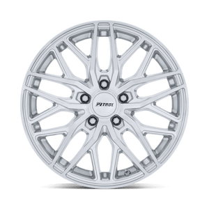 18X8 Petrol PE004 P3E MACHINED BRUSHED GLOSS SILVER 5X114.3