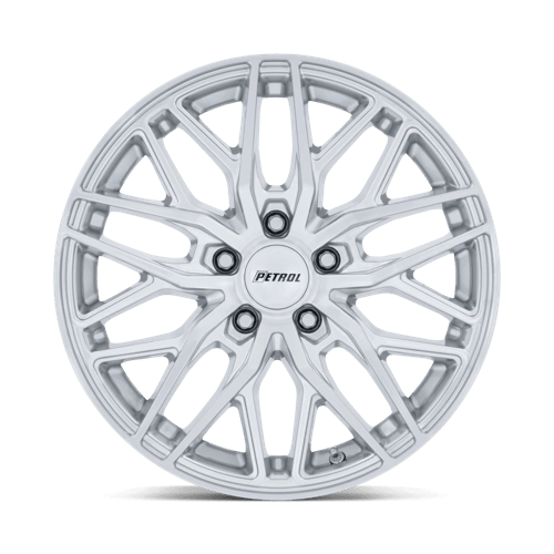20X8.5 Petrol PE004 P3E MACHINED BRUSHED GLOSS SILVER 5X120