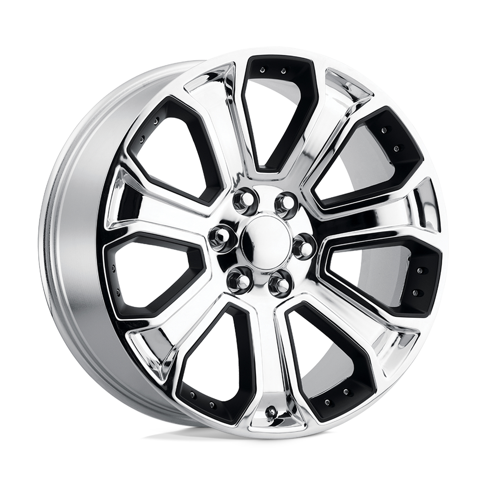 20" Performance Replicas PR113 CHROME W/ MATTE BLACK ACCENTS 6X139.7