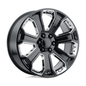 22X9 Performance Replicas PR113 GLOSS BLACK W/ CHROME ACCENTS 6X139.7