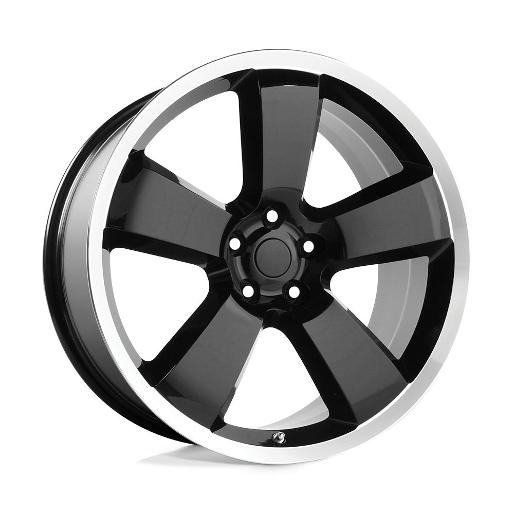 22" Performance Replicas PR119 GLOSS BLACK W/ MACHINED LIP 5X115