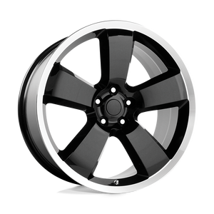22" Performance Replicas PR119 GLOSS BLACK W/ MACHINED LIP 5X115
