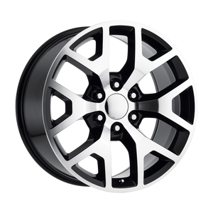 24" Performance Replicas PR169 GLOSS BLACK W/ MACHINED SPOKES 6X139.7