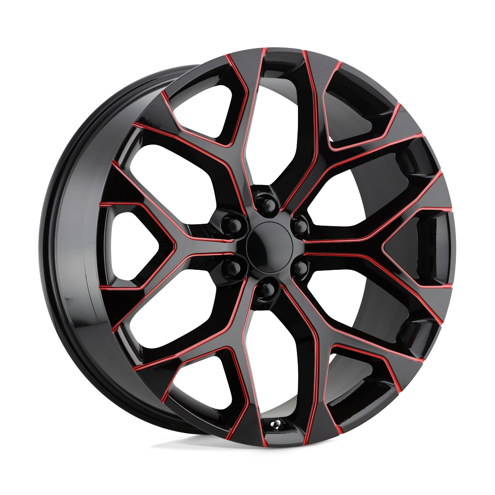 20X9 Performance Replicas PR176 GLOSS BLACK RED MILLED 6X139.7