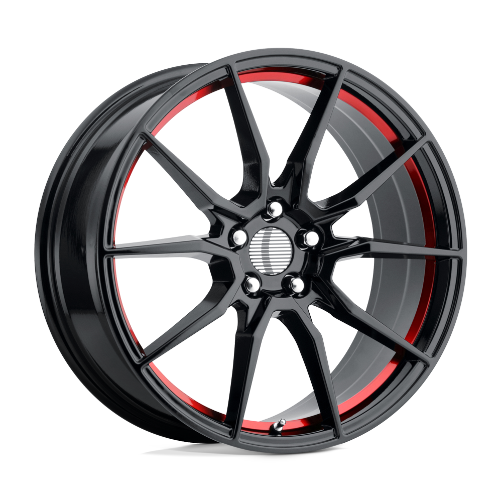 18" Performance Replicas PR193 GLOSS BLACK RED MACHINED 5X114.3