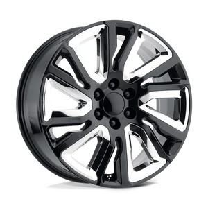 22" Performance Replicas PR202 GLOSS BLACK W/ CHR ACC 6X139.7