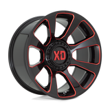20X10 XD XD854 REACTOR GLOSS BLACK MILLED W/ RED TINT 5X127/5X139.7