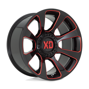 20X9 XD XD854 REACTOR GLOSS BLACK MILLED W/ RED TINT 6X135/6X139.7