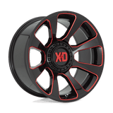 20X10 XD XD854 REACTOR GLOSS BLACK MILLED W/ RED TINT 5X127/5X139.7