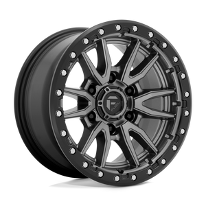16X8 Fuel 1PC D680 REBEL RIMS - MATTE GUNMETAL BLACK BEAD RING 6X139.7