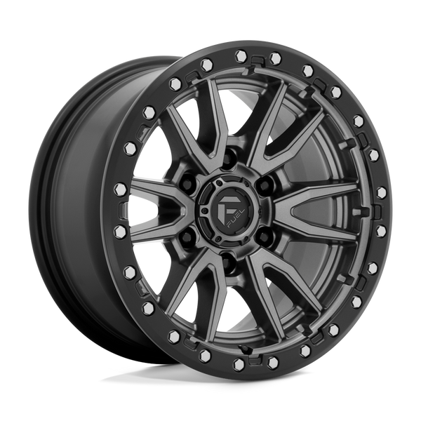 16X8 Fuel 1PC D680 REBEL RIMS - MATTE GUNMETAL BLACK BEAD RING 6X139.7