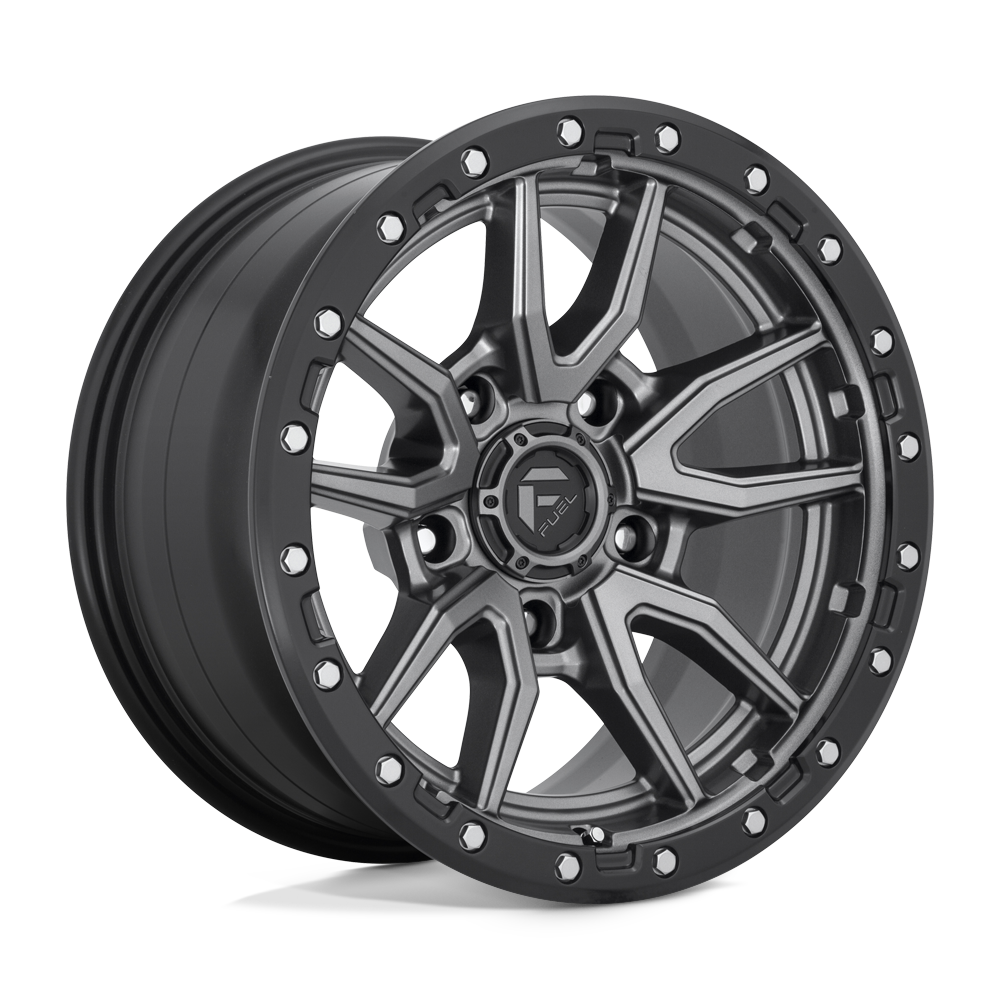 17X9 Fuel 1PC D680 REBEL MATTE RIMS - GUNMETAL BLACK BEAD RING 5X127
