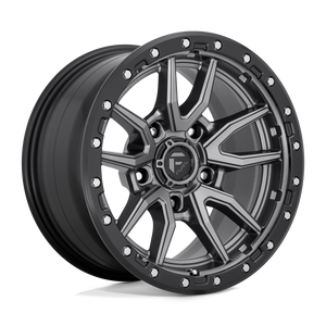 17X9 Fuel 1PC D680 REBEL MATTE RIMS - GUNMETAL BLACK BEAD RING 5X127