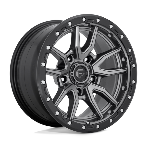 17X9 Fuel 1PC D680 REBEL MATTE RIMS - GUNMETAL BLACK BEAD RING 5X127