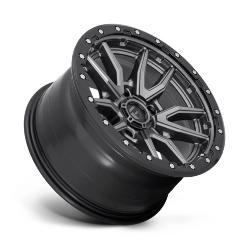 17X9 Fuel 1PC D680 REBEL MATTE RIMS - GUNMETAL BLACK BEAD RING 5X127