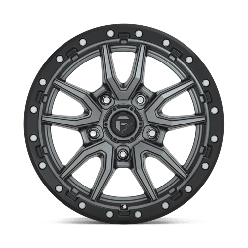 17X9 Fuel 1PC D680 REBEL MATTE RIMS - GUNMETAL BLACK BEAD RING 5X127