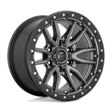 17X9 Fuel 1PC D680 REBEL RIMS - MATTE GUNMETAL BLACK BEAD RING 6X135