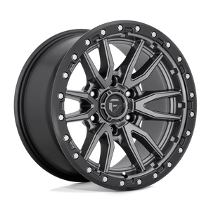 22X9 Fuel 1PC D680 REBEL RIMS - MATTE GUNMETAL BLACK BEAD RING 6X135