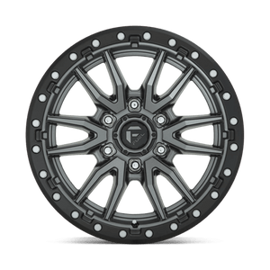 18X9 Fuel 1PC D680 REBEL RIMS - MATTE GUNMETAL BLACK BEAD RING 6X135