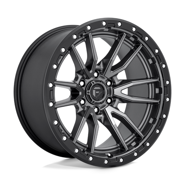 20X10 Fuel 1PC D680 REBEL RIMS - MATTE GUNMETAL BLACK BEAD RING 6X135