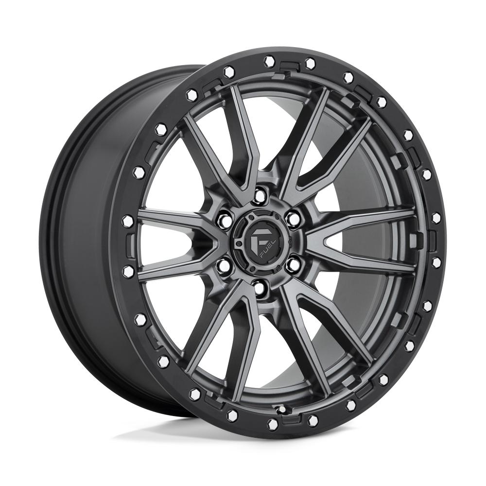 20X9 Fuel 1PC D680 REBEL RIMS - MATTE GUNMETAL BLACK BEAD RING 6X135