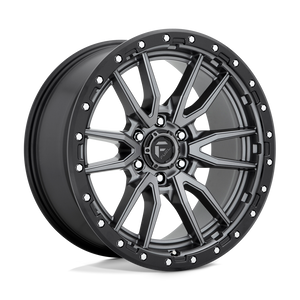 20X9 Fuel 1PC D680 REBEL RIMS - MATTE GUNMETAL BLACK BEAD RING 6X135