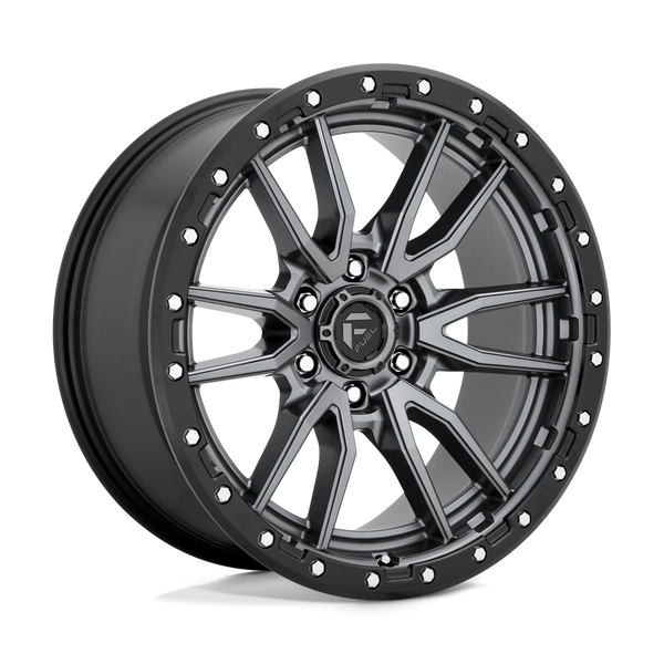 20X9 Fuel 1PC D680 REBEL RIMS - MATTE GUNMETAL BLACK BEAD RING 6X135