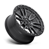 20X9 Fuel 1PC D680 REBEL RIMS - MATTE GUNMETAL BLACK BEAD RING 6X135