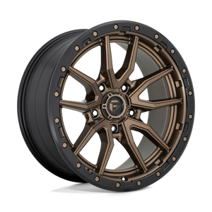 20X9 Fuel 1PC D681 REBEL RIMS - MATTE BRONZE BLACK BEAD RING 5X127