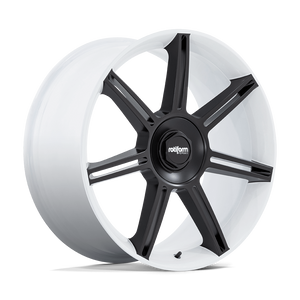22X12 Rotiform FRA GLOSS WHITE W/ M-BLACK SPOKES 5X130
