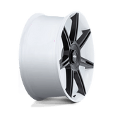22X12 Rotiform FRA GLOSS WHITE W/ M-BLACK SPOKES 5X130
