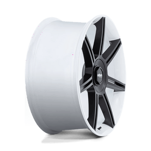 22X12 Rotiform FRA GLOSS WHITE W/ M-BLACK SPOKES 5X130