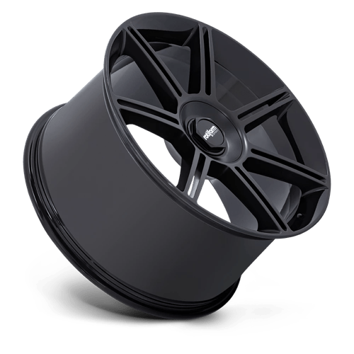 22X12 Rotiform FRA GLOSS BLACK W/ M-BLACK SPOKES 5X130