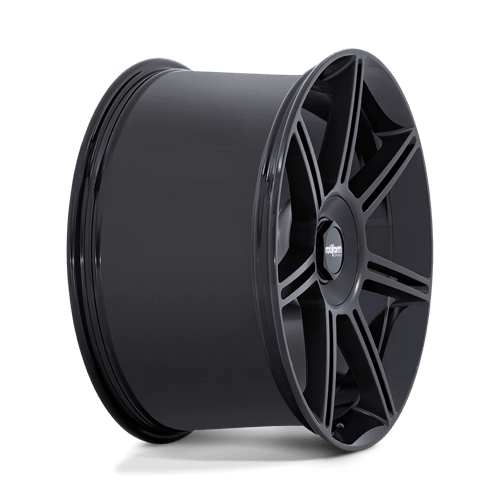 22X12 Rotiform FRA GLOSS BLACK W/ M-BLACK SPOKES 5X130