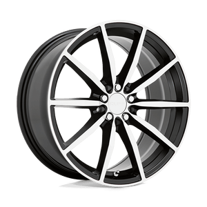 18X8 Ruff BURNOUT GLOSS BLACK W/ MACHINED FACE 5X108/5X114.3