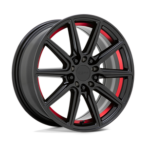 18" Ruff THROTTLE GLOSS BLACK W/ MACH RED LIP 5X108/5X114.3