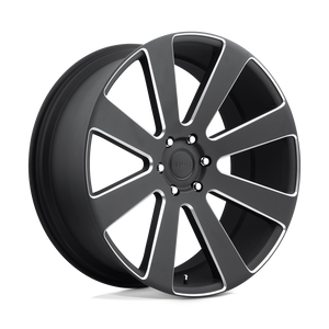 24X10 DUB 1PC S187 8-BALL MATTE BLACK MILLED 6X135