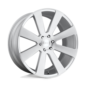 22X9.5 DUB 1PC S213 8-BALL GLOSS SILVER BRUSHED 6X139.7