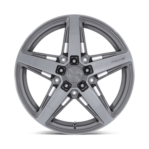 18X8 Niche 1PC M270 TERAMO ANTHRACITE BRUSHED FACE TINT 5X112