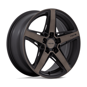 18X8 Niche 1PC M271 TERAMO MATTE BLACK W DOUBLE DARK TINT 5X112