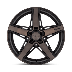 18X8 Niche 1PC M271 TERAMO MATTE BLACK W DOUBLE DARK TINT 5X112