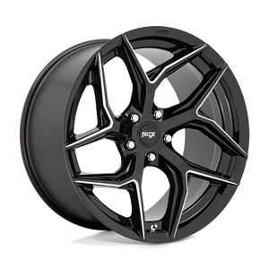 20X10.5 Niche 1PC M266 TORSION GLOSS BLACK MILLED 5X114.3