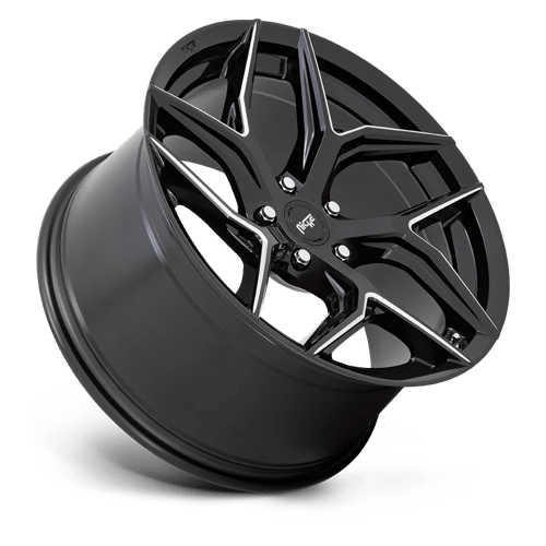 20X10.5 Niche 1PC M266 TORSION GLOSS BLACK MILLED 5X112